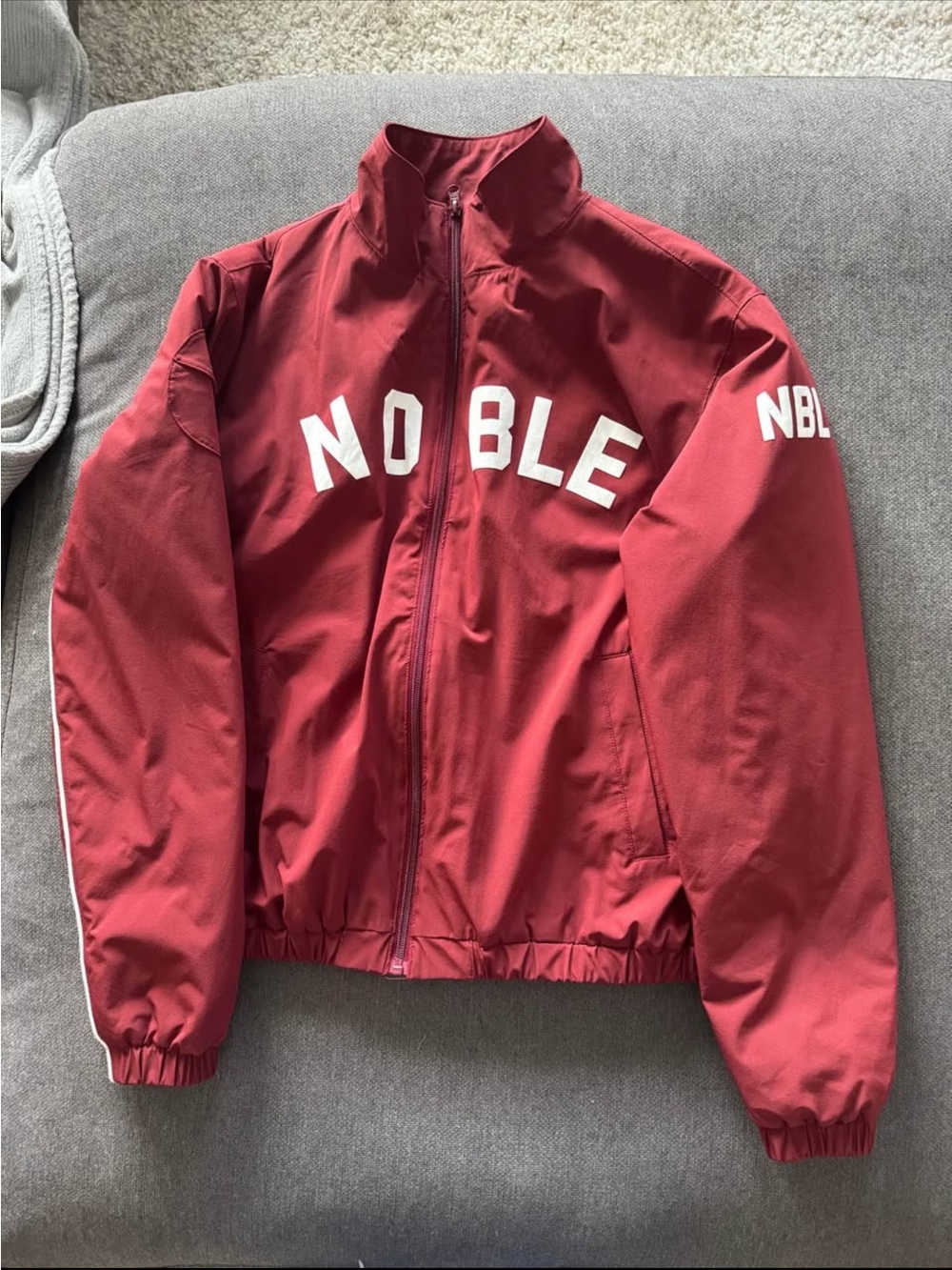 Noble Red Zip-Up Women's Sweater Jacket